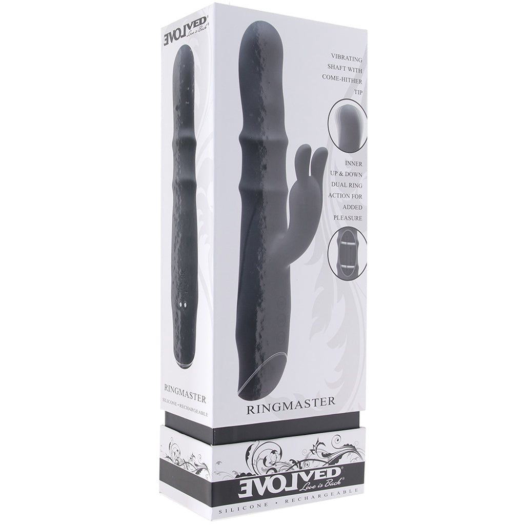 Evolved Novelties Ringmaster Sliding Rabbit Vibe in Black - Vibrators - HoneyHugs Canada (View 6)