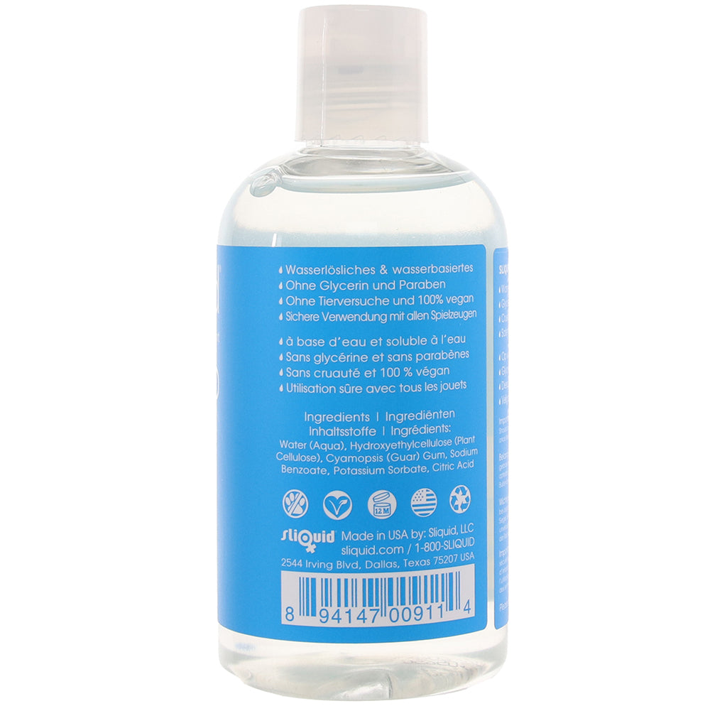 Sliquid Naturals H2O: Premium Glycerine-Free Water-Based Personal Lubricant (8.5oz)