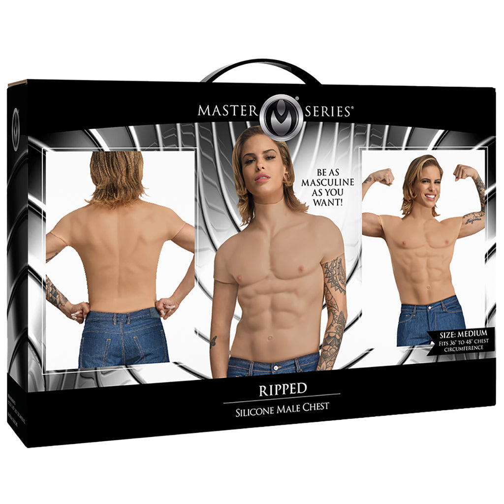 Master Series Ripped Silicone Male Chest in Medium