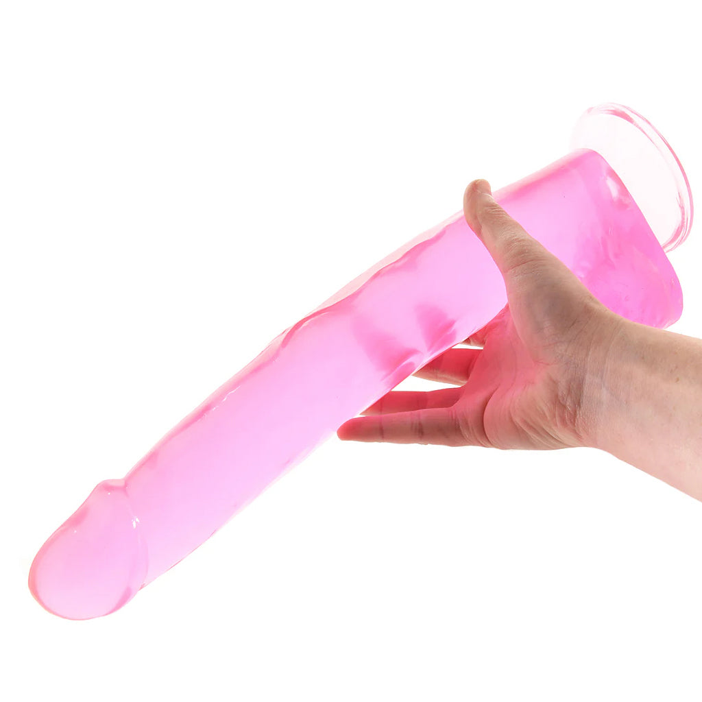 Size Queen 12 Inch Jelly Dildo in Pink