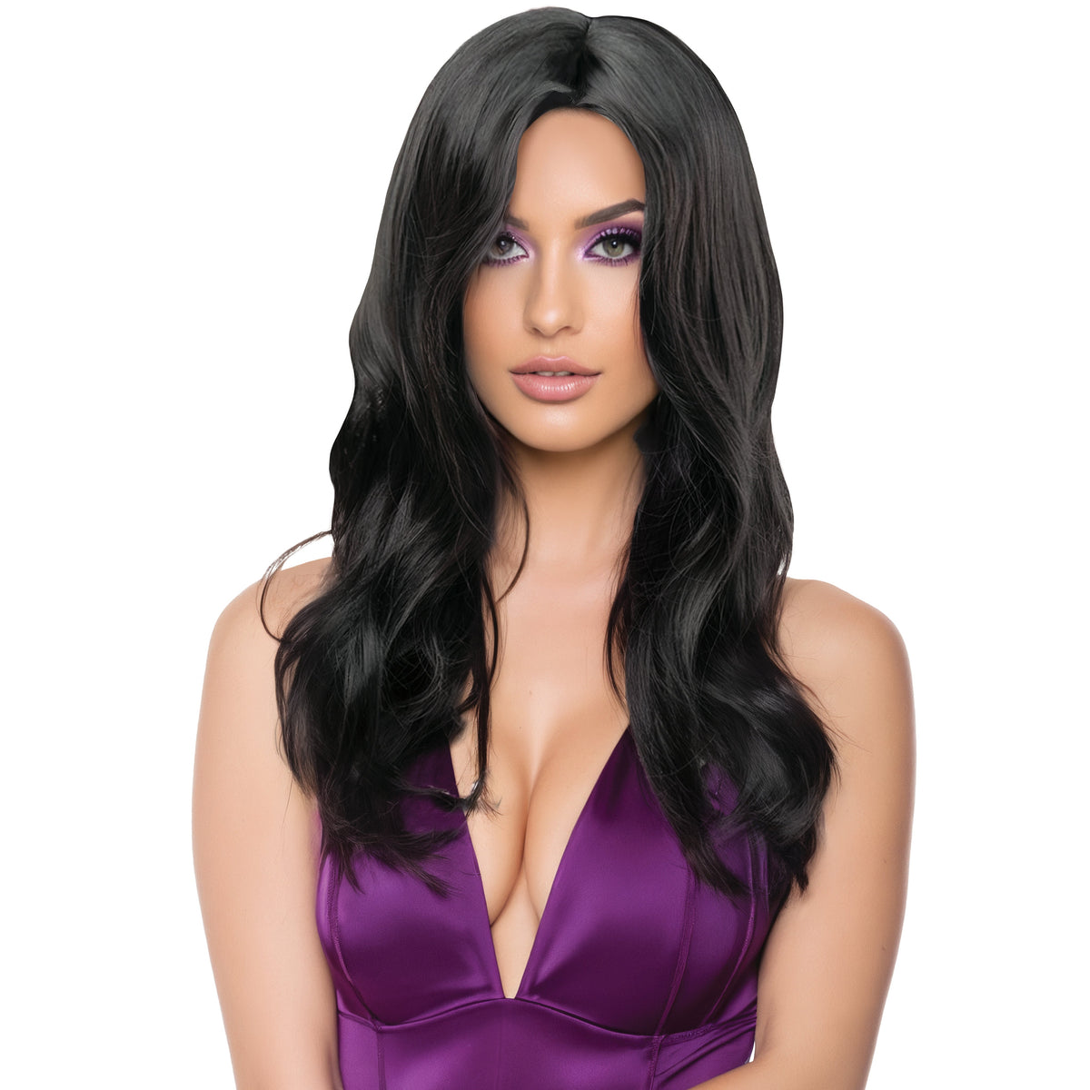 Anne Long Wavy Wig in Black
