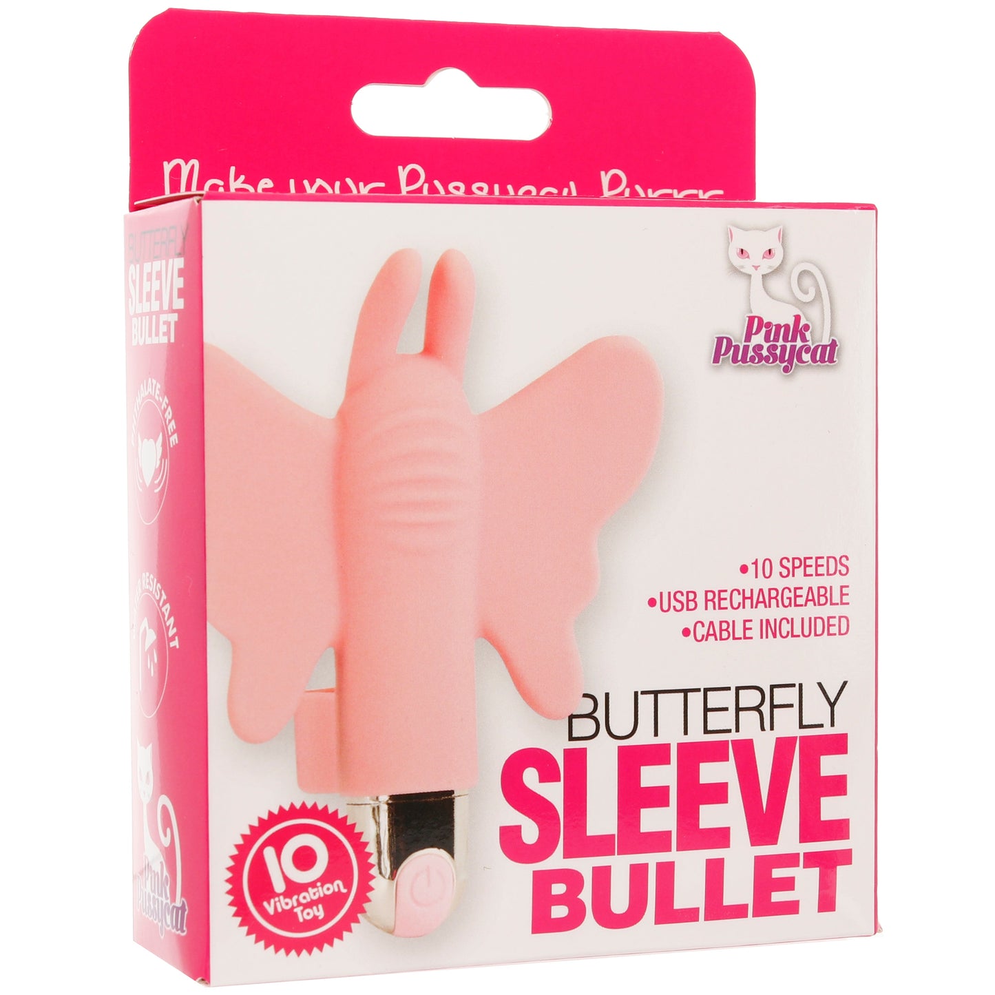 Pink Pussycat Butterfly Sleeve Finger Vibe