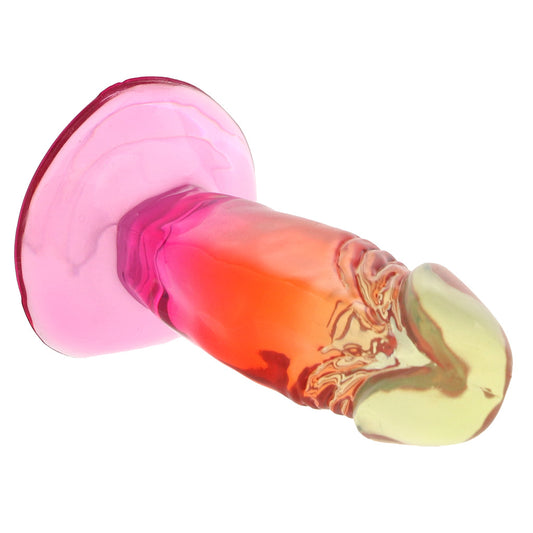 Crystal Jellies 4.5 Inch Classic Dildo in Rainbow