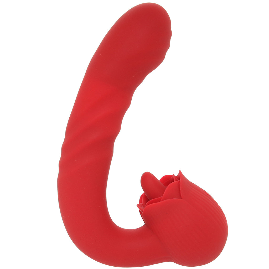 XR Brands Bloomgasm Boom Bloom Thrusting & Licking Rose Vibe - Vibrators - HoneyHugs Canada (View 6)