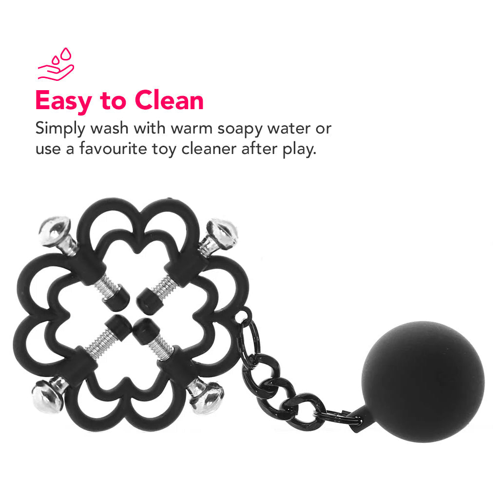 CalExotics Nipple Grips: Weighted 4-Point Nipple Press Clamps for Exquisite Sensation