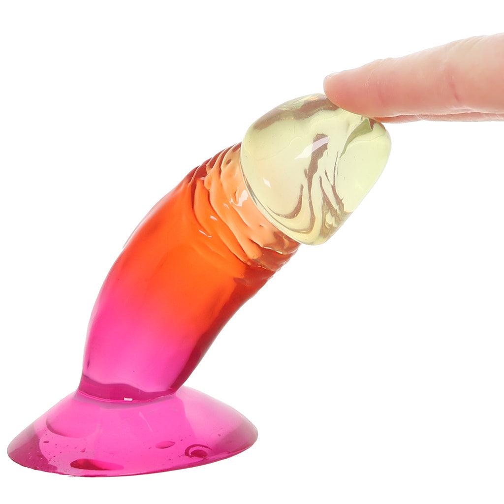 Crystal Jellies 4.5 Inch Classic Dildo in Rainbow