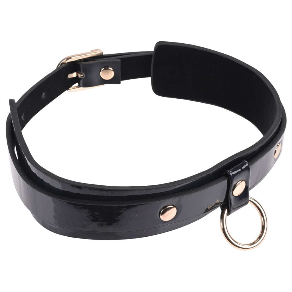 Orbit Day Collar: Vegan Leather & Gold O-Ring | Discreet Allure, Edgy Elegance
