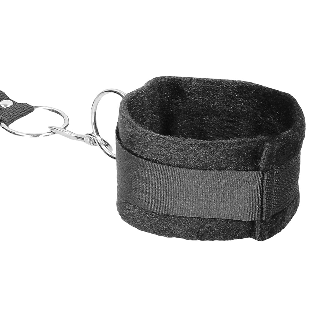 Sleek Control: Black & White Velcro Hogtie & Cuff Restraint Set