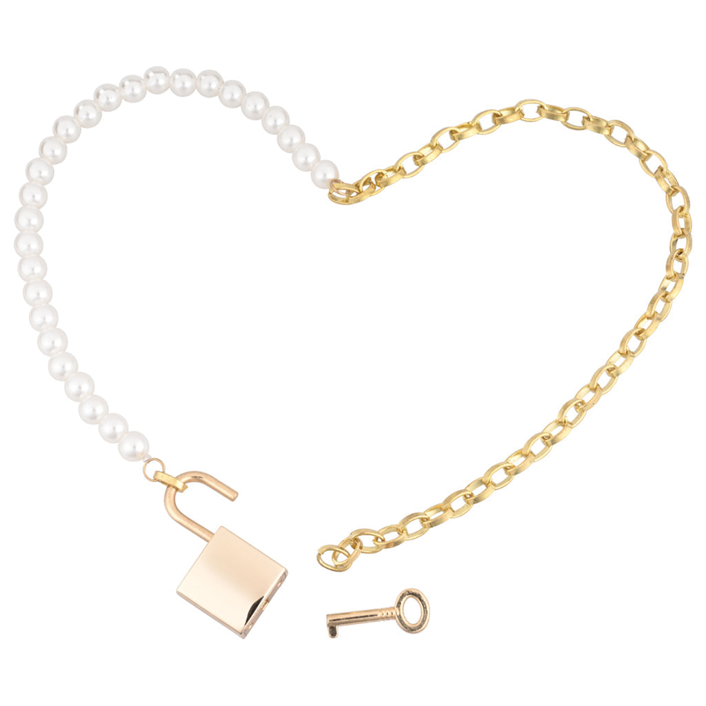Sex & Mischief Pearl Day Collar | Rose Gold Chain & Discreet Elegance