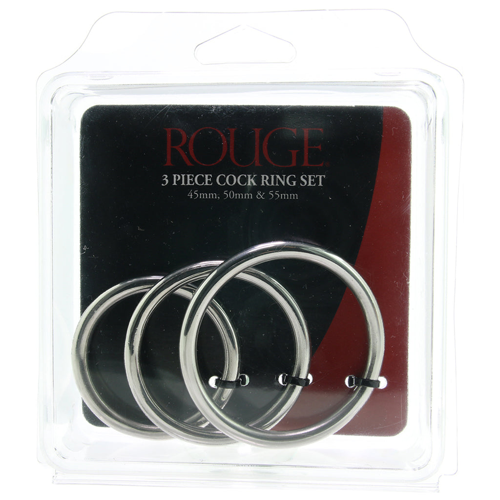 Rouge | Sovereign Stainless Steel 3-Piece Cock Ring Set - Ultimate Pleasure & Control
