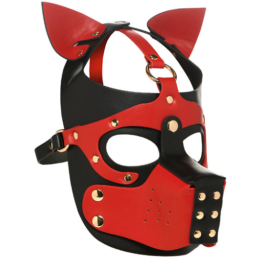Master Series Luxe Vegan Leather Hound Hood with Detachable Muzzle