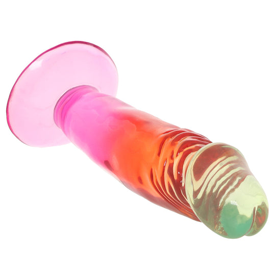 Crystal Jellies 6.5 Inch Classic Dildo in Rainbow