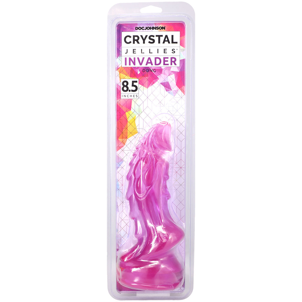 Crystal Jellies 8.5 Inch Invader Dildo in Purple