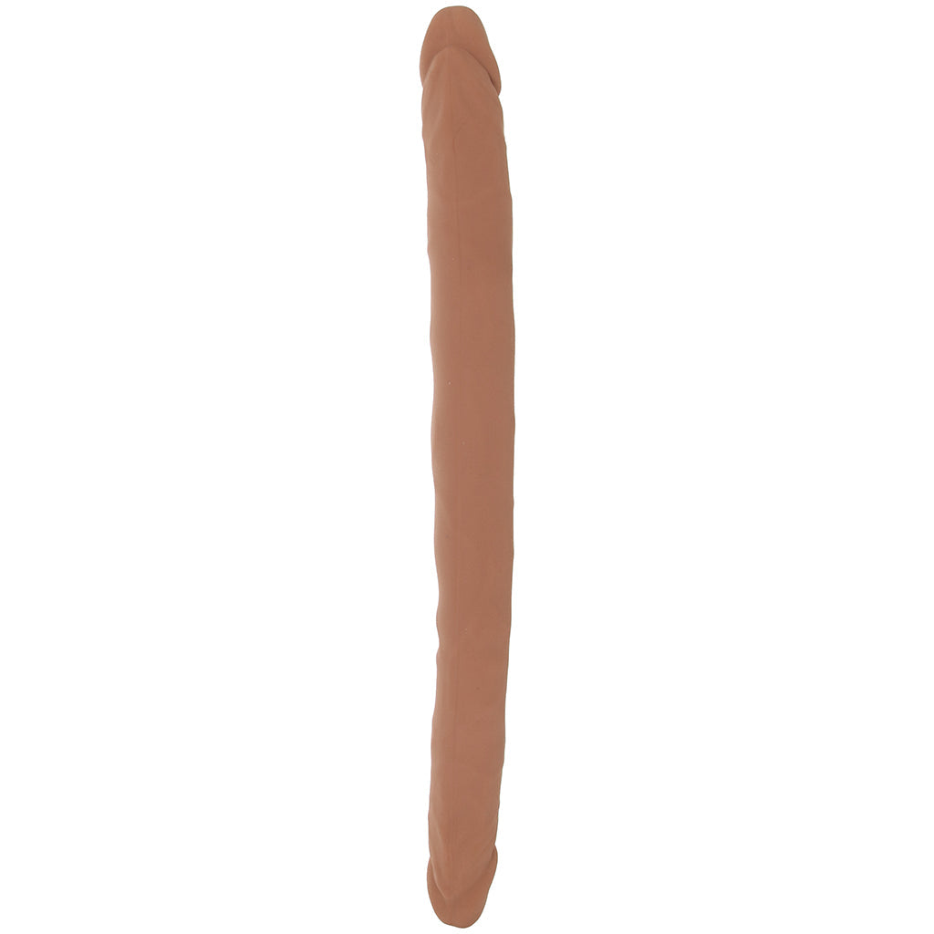 Silicone Studs Bend & Hold 16 Inch Double Dildo in Brown