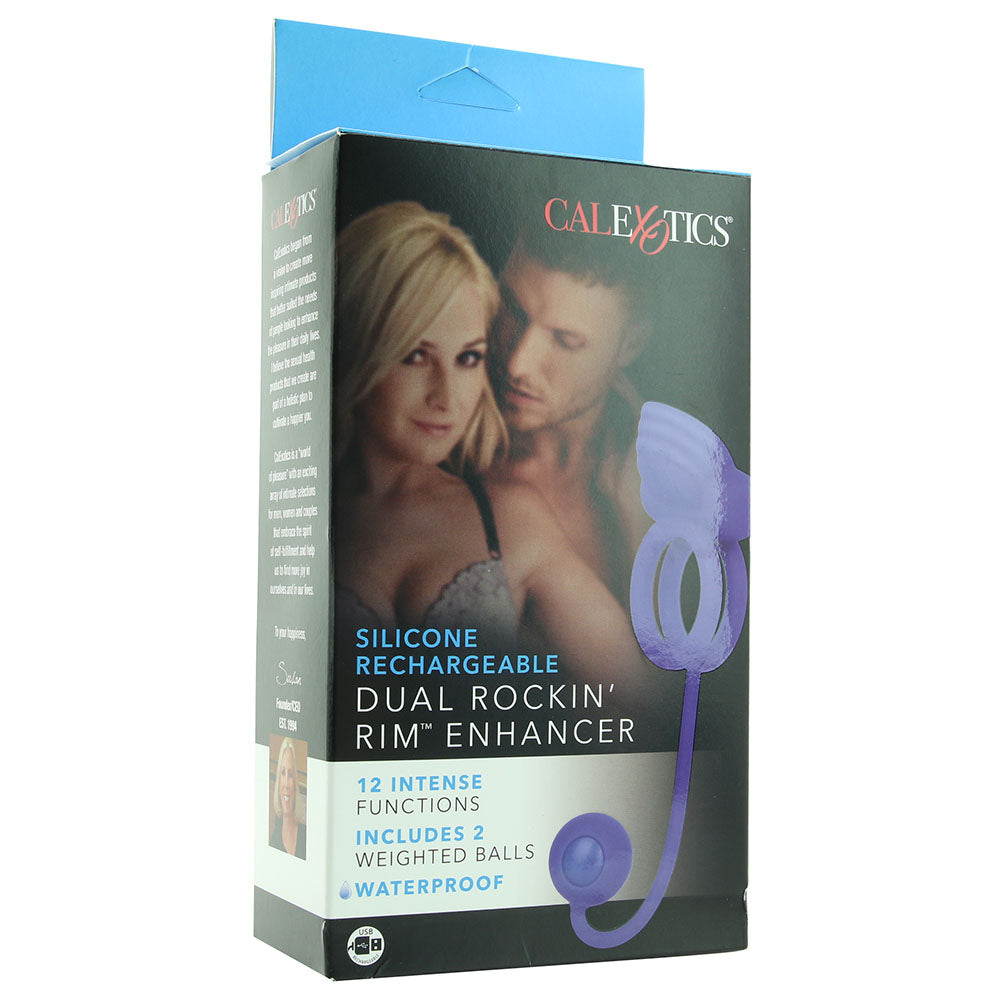 CalExotics Dual Rockin' Rim Enhancer Cock Ring in Blue - Vibrators - HoneyHugs Canada (View 6)