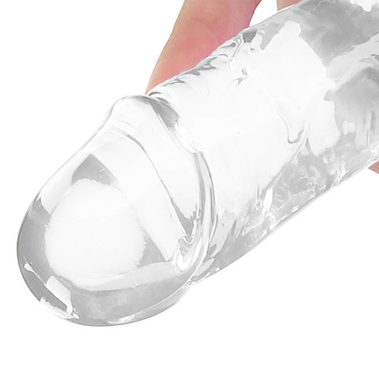 RealRock Crystal Jelly 18 Inch Double Dildo in Clear