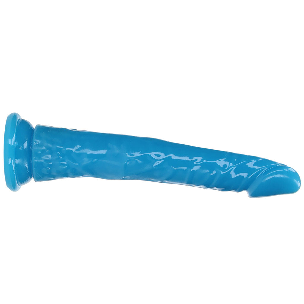 RealRock Glow In The Dark 11 Inch Slim Dildo in Blue