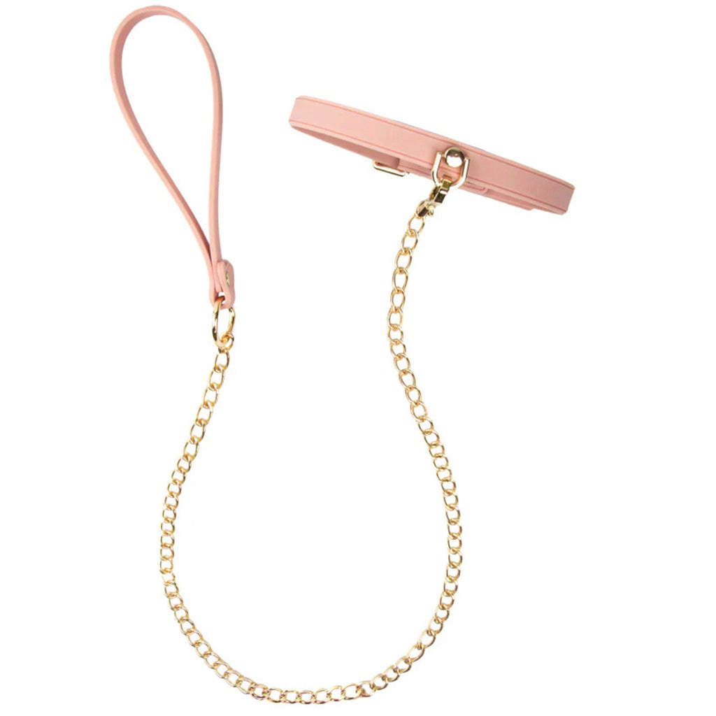 Temptasia Ardor Silicone Collar & Leash in Pink