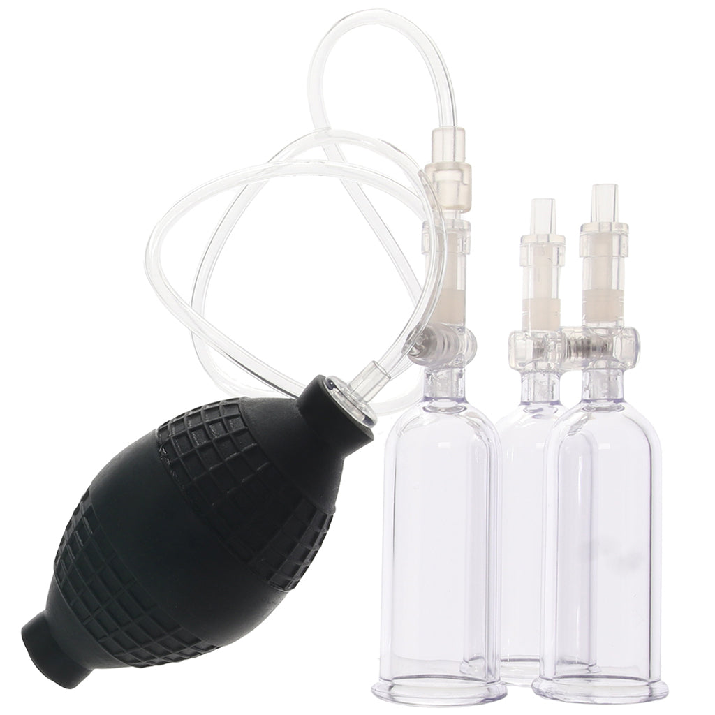 Lux Fetish Nipple Suckers with Clitoral Pump - Vibrators - HoneyHugs Canada