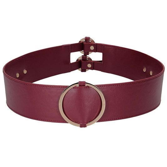 Ouch! Halo Burgundy Waist Bondage Belt | Luxurious Faux Leather Play & Fashion Statement | L/XL