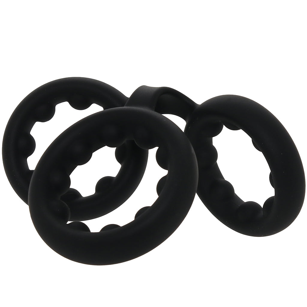 Rock Solid Triple Stamina Ring with Metal Beads