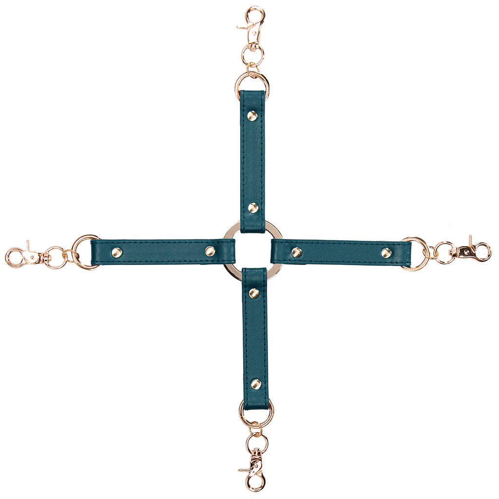 Ouch! Halo Hogtie Connector in Verdant Green Vegan Leather for Exquisite Restraint