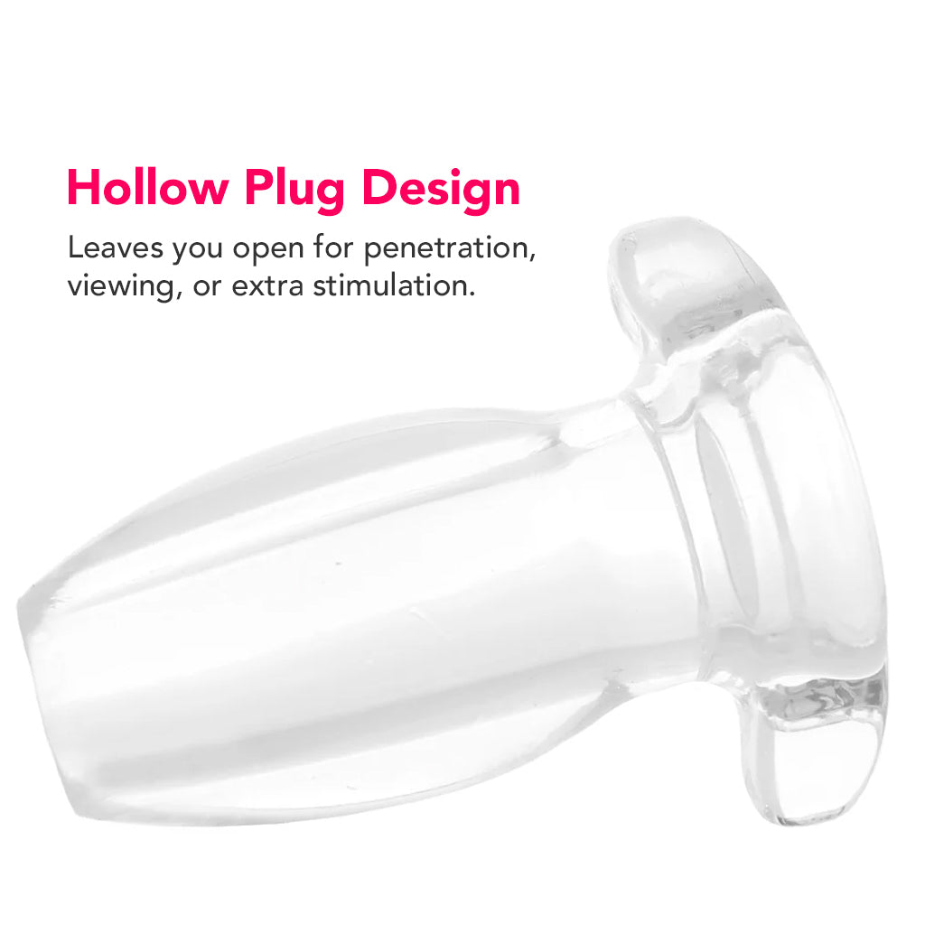 Master Series Peephole: The Clear Hollow TPE Anal Plug for Deep Exploration
