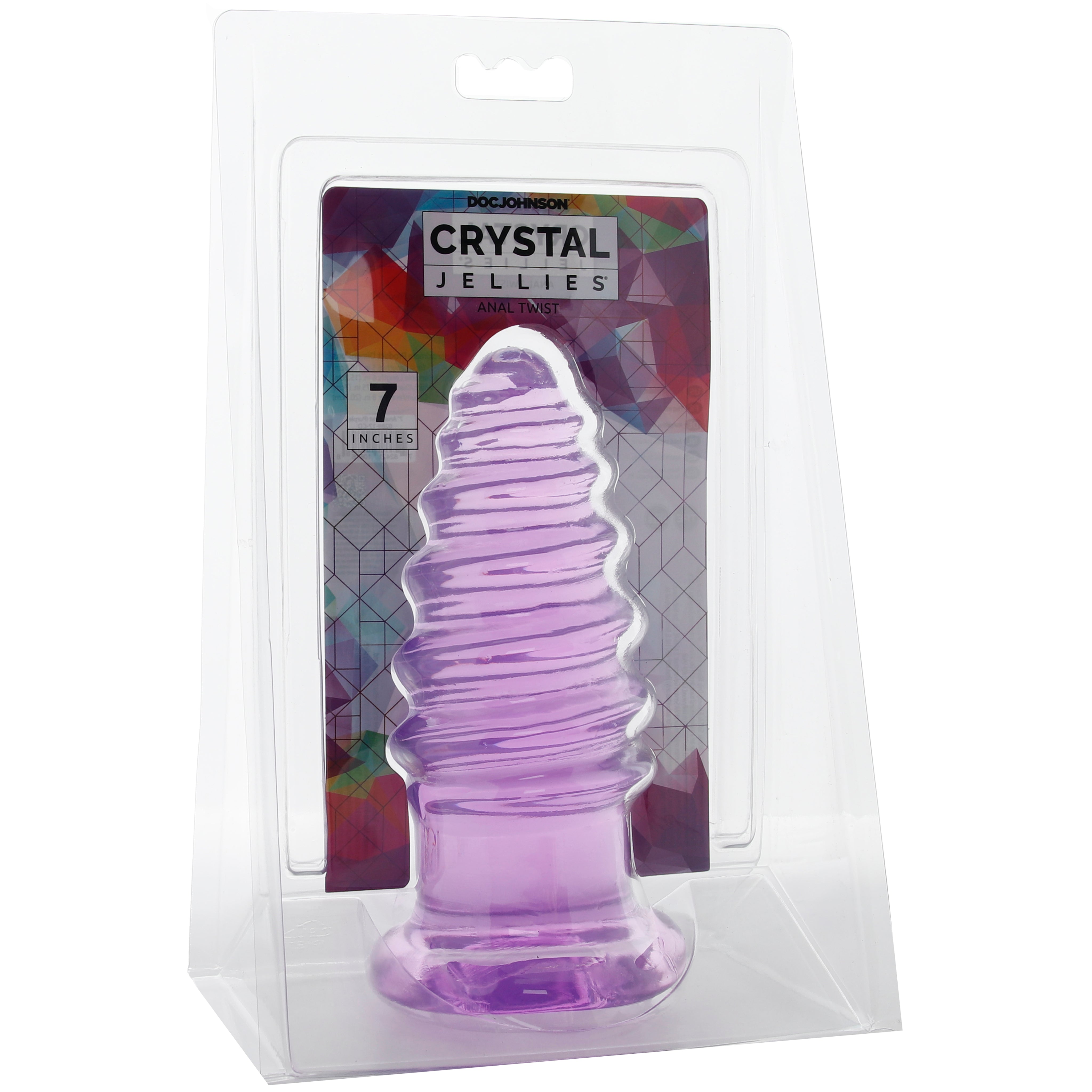 Crystal Jellies 7 Inch Anal Twist Butt Plug in Purple