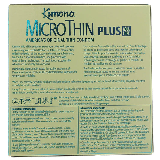 Kimono MicroThin Plus Aqua Lube Condoms in 24 Pack