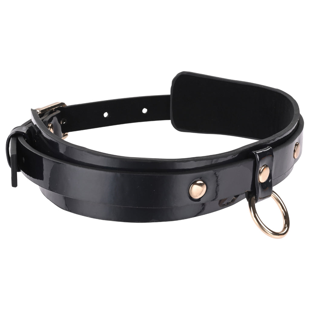 Orbit Day Collar: Vegan Leather & Gold O-Ring | Discreet Allure, Edgy Elegance