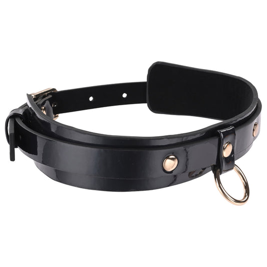 Orbit Day Collar: Vegan Leather & Gold O-Ring | Discreet Allure, Edgy Elegance