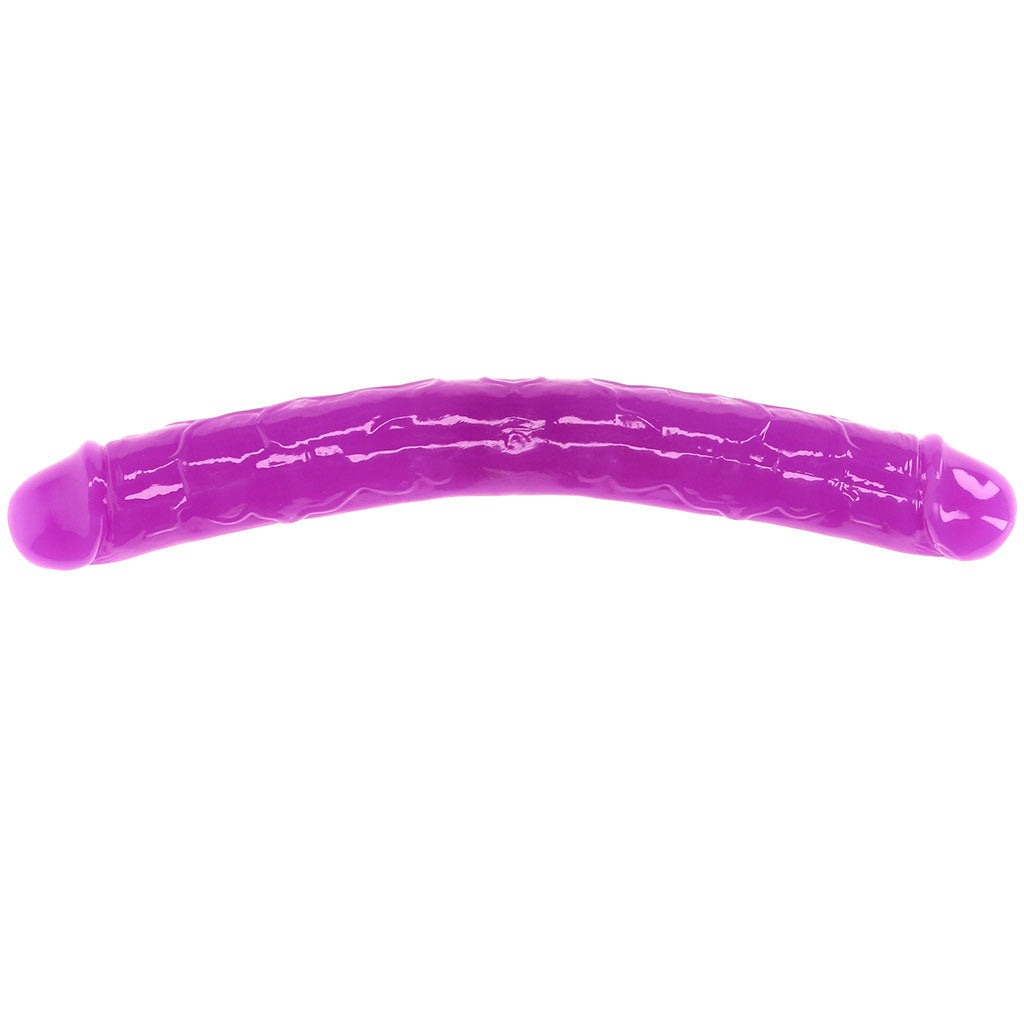 RealRock Glow In The Dark 12 Inch Double Dildo in Purple