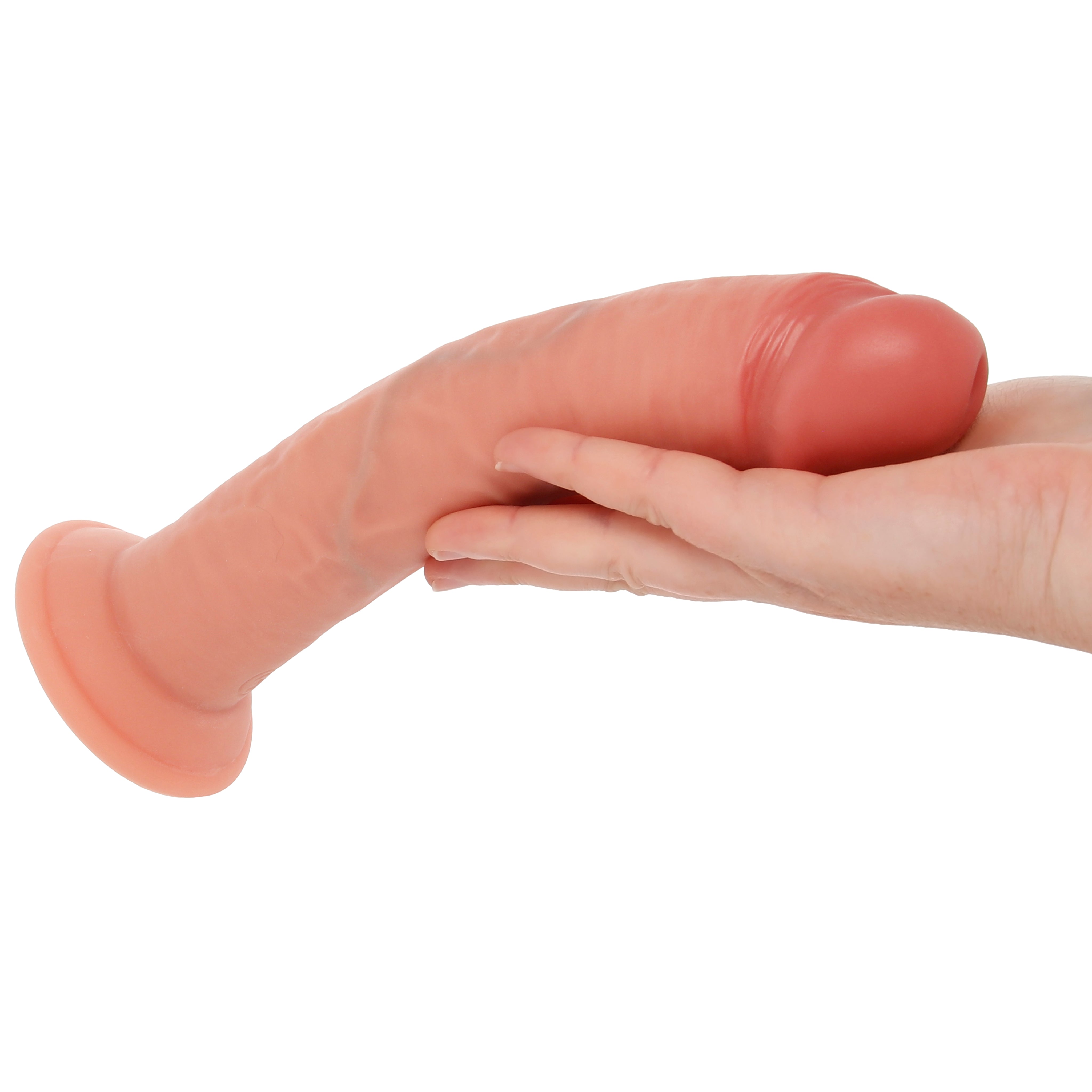 RealRock 8 Inch Dual Density Vibrating Dildo in Light