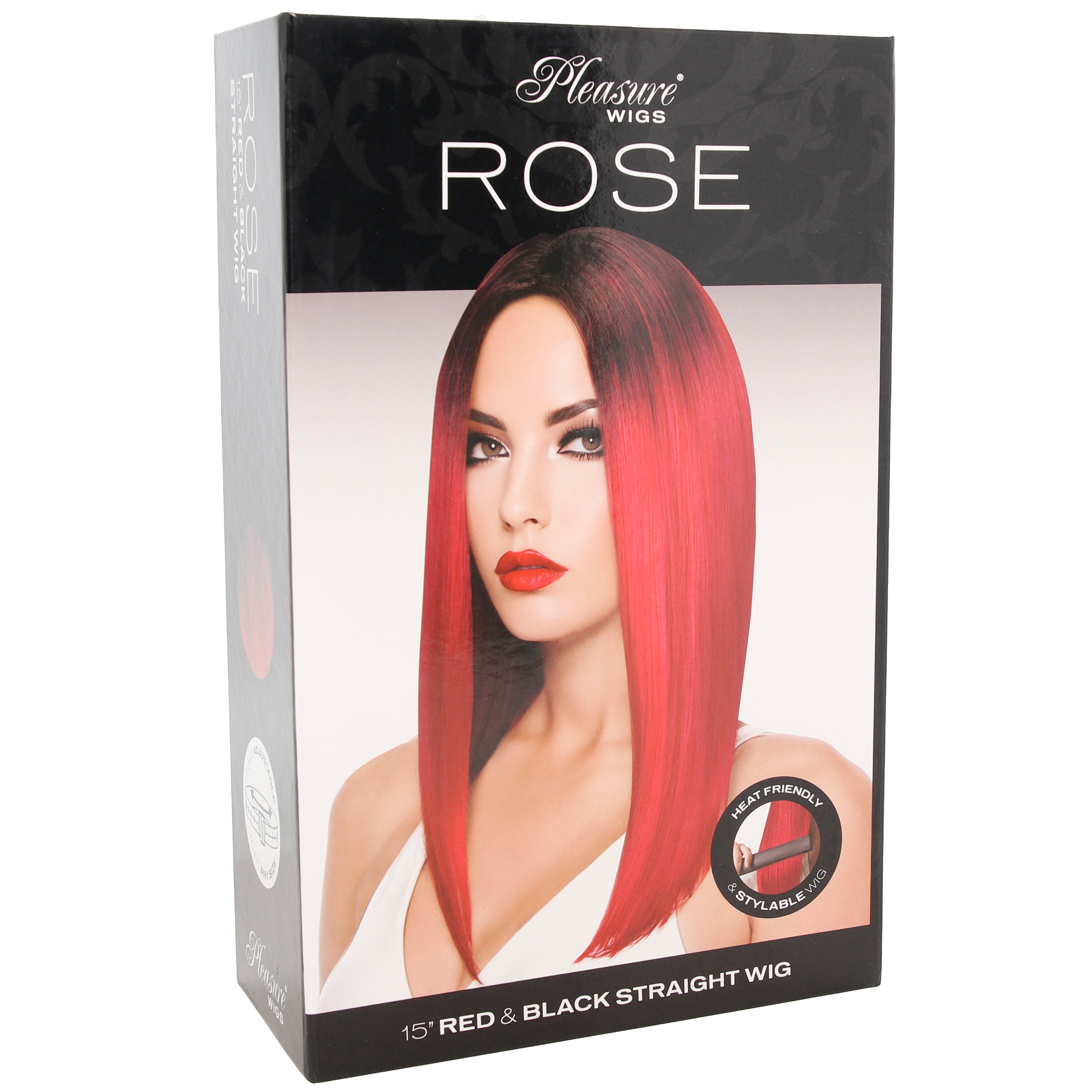 Rose Straight Wig in Red & Black