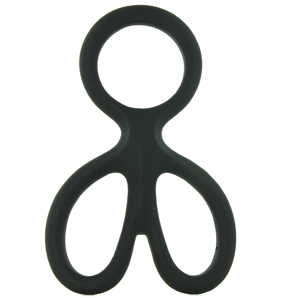 CalExotics Black Silicone Ball Spreader: Amplify Pleasure & Endurance