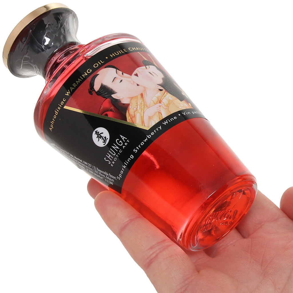 Aphrodisiac Warming Oil 3.5oz/100ml in Sparkling Strawberry