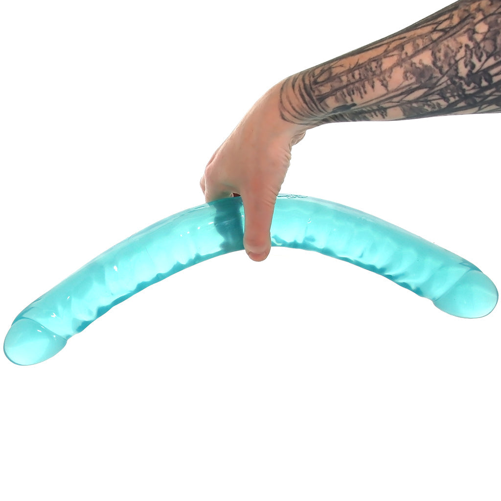 Crystal Jellies 18 Inch Double Dildo in Teal