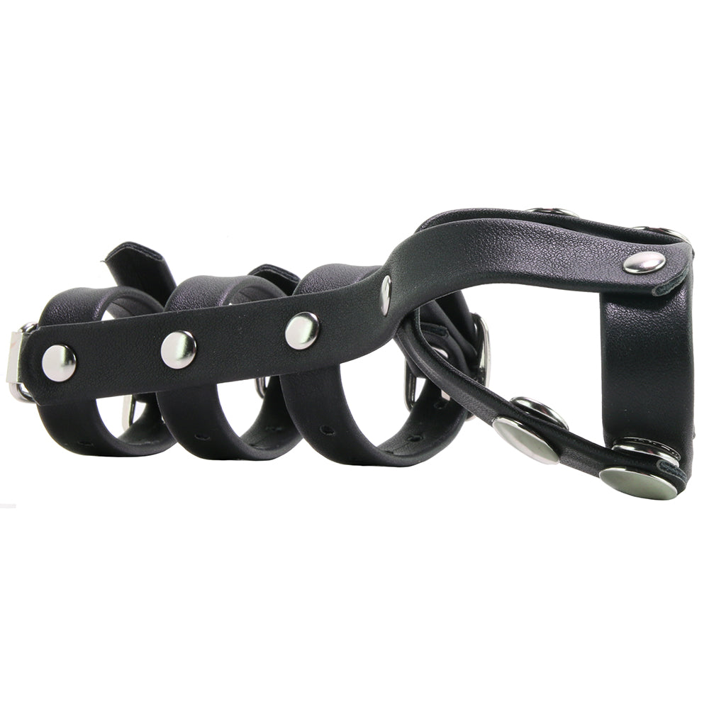 Unleash Control & Intense Pleasure: Blue Line Triple Cock & Ball Strap with Leash