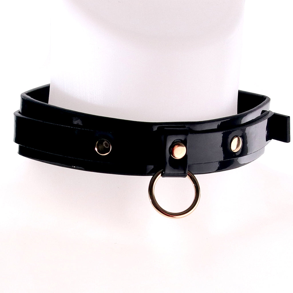 Orbit Day Collar: Vegan Leather & Gold O-Ring | Discreet Allure, Edgy Elegance