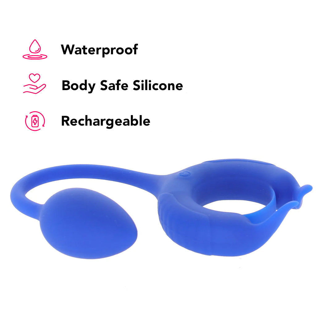 CalExotics Admiral Plug and Play Weighted Cock Ring - Vibrators - HoneyHugs Canada (View 5)