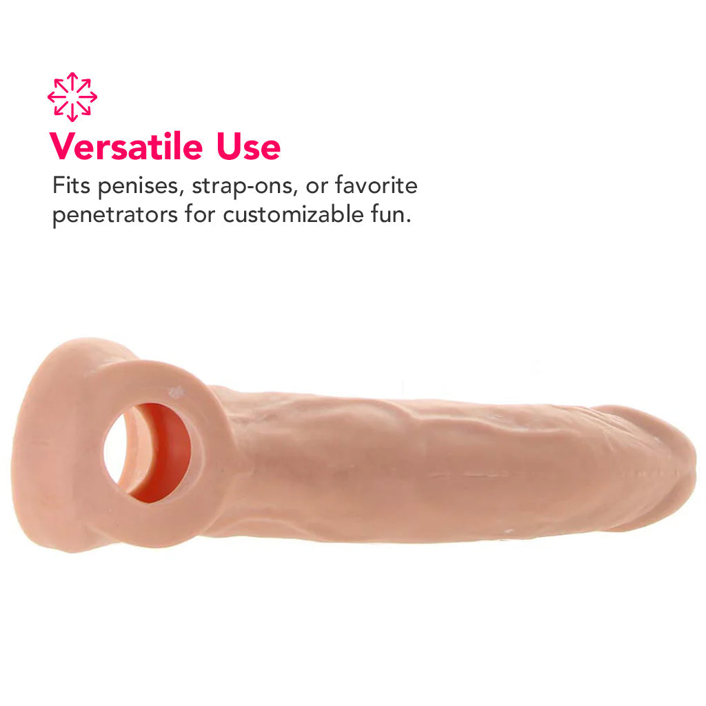 RealRock Penis Sleeve 8 Inch Extender in White