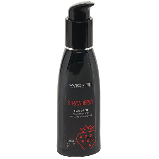 Aqua Strawberry Flavored Water-Based Lube – Luscious Pleasure (4oz/120ml)