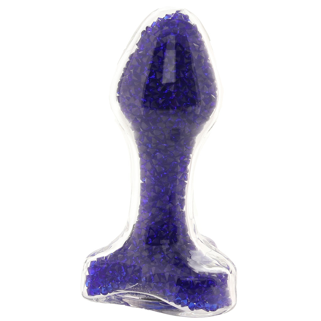 Oh My Gem Lustre Glass Butt Plug in Blue