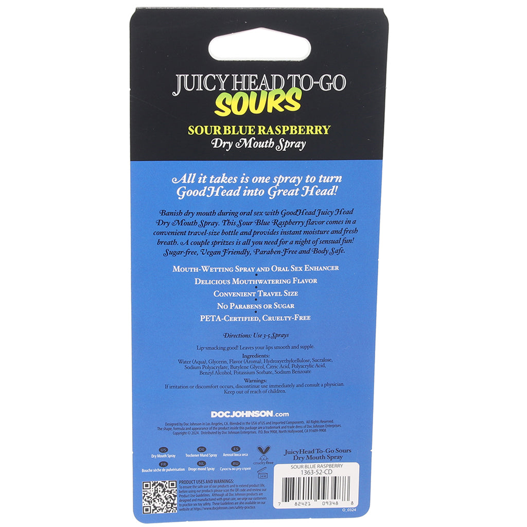 GoodHead Juicy Head Sours Spray To-Go in Blue Raspberry