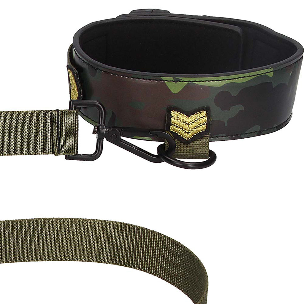 Ouch! Army Themed Collar with Leash