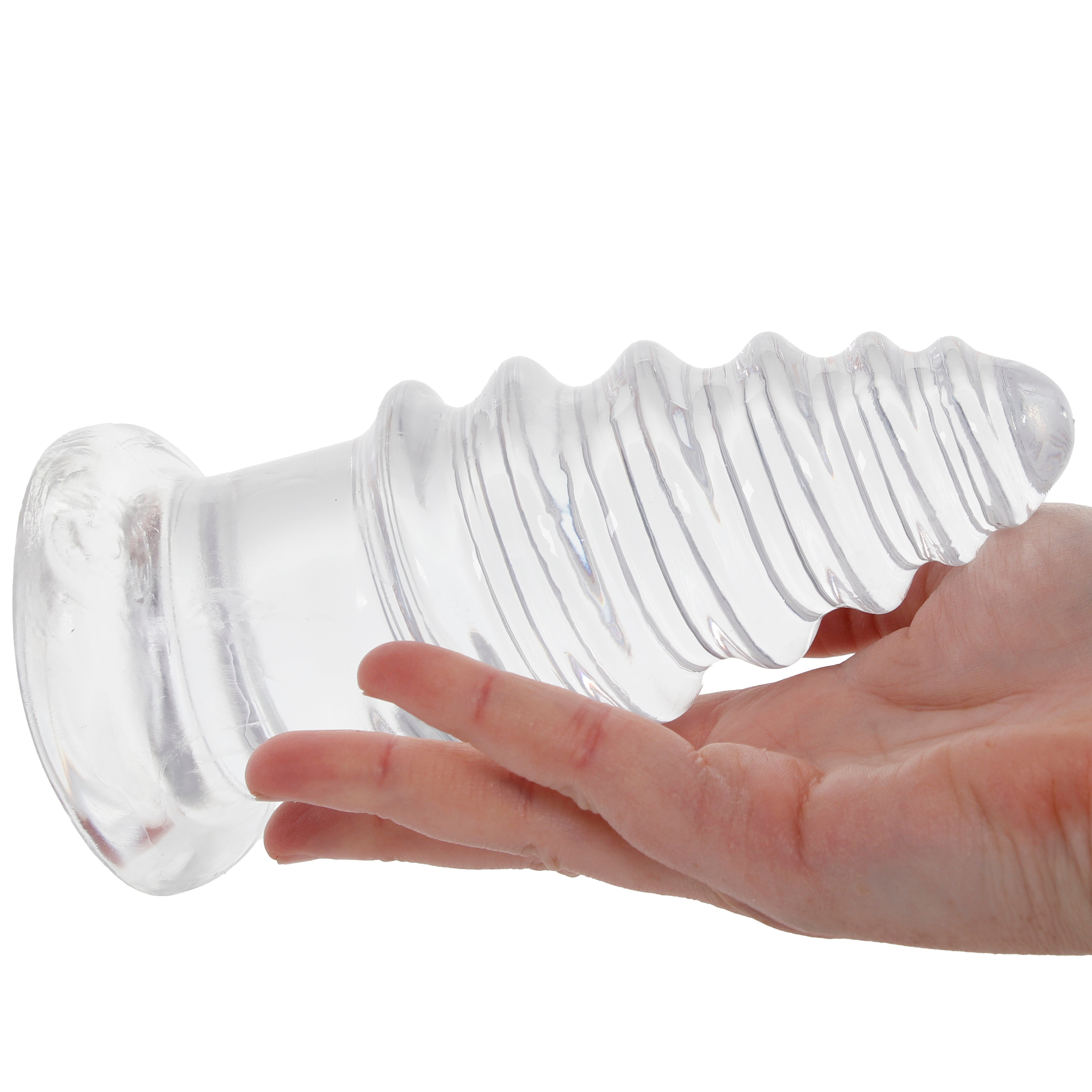 Crystal Jellies 7 Inch Anal Twist Butt Plug in Clear