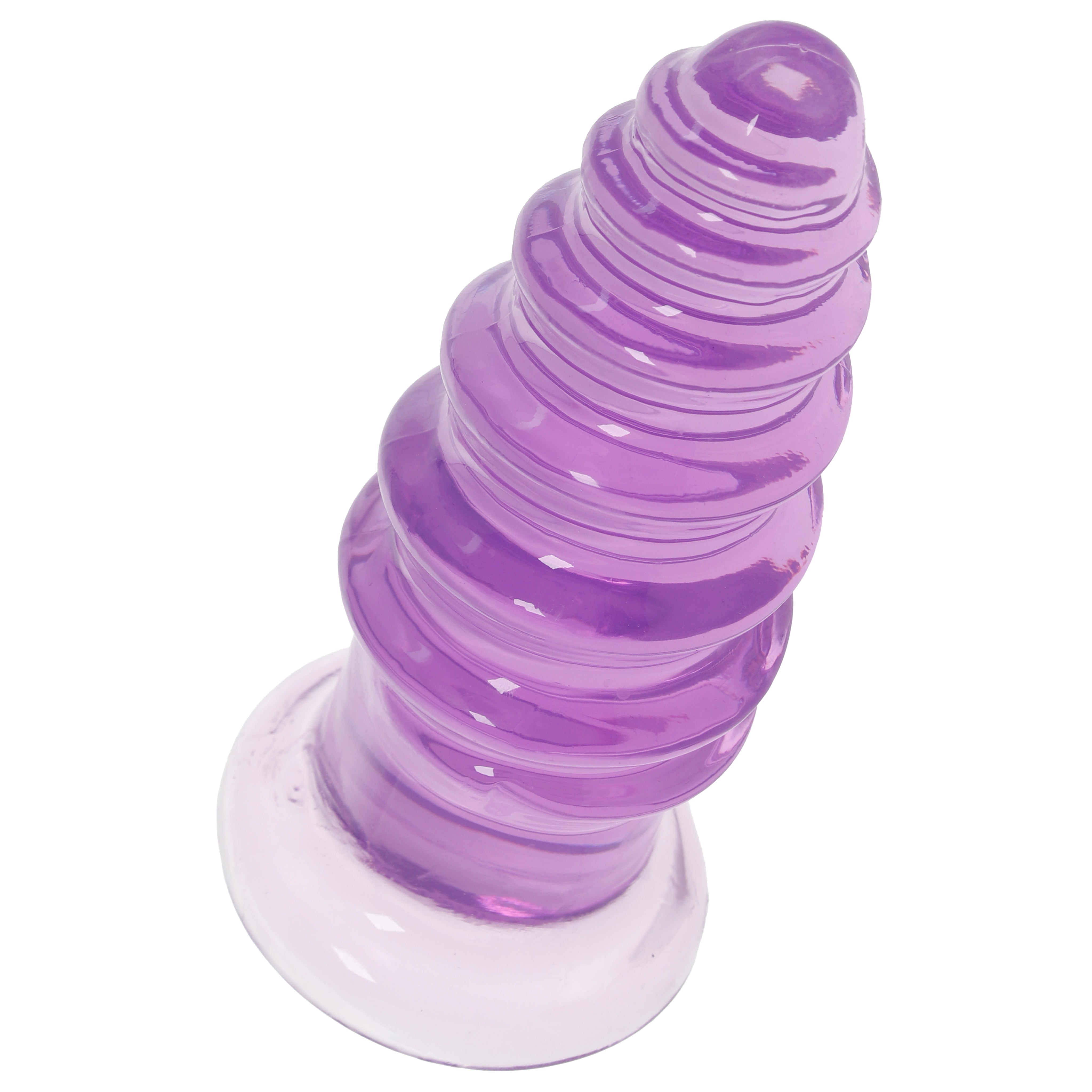 Crystal Jellies 7 Inch Anal Twist Butt Plug in Purple