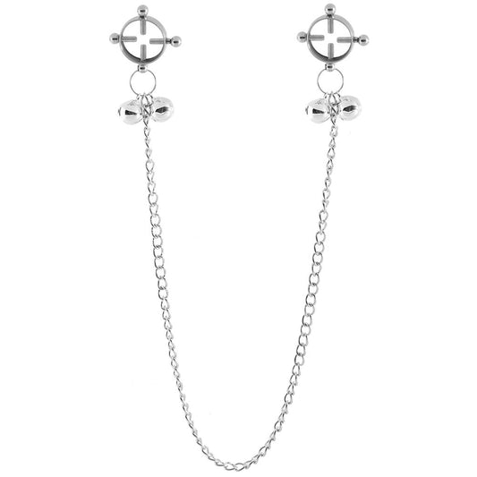 CalExotics Nipple Grips: 4-Point Press with Bells for Exquisite Nipple Play & Temperature Sensations