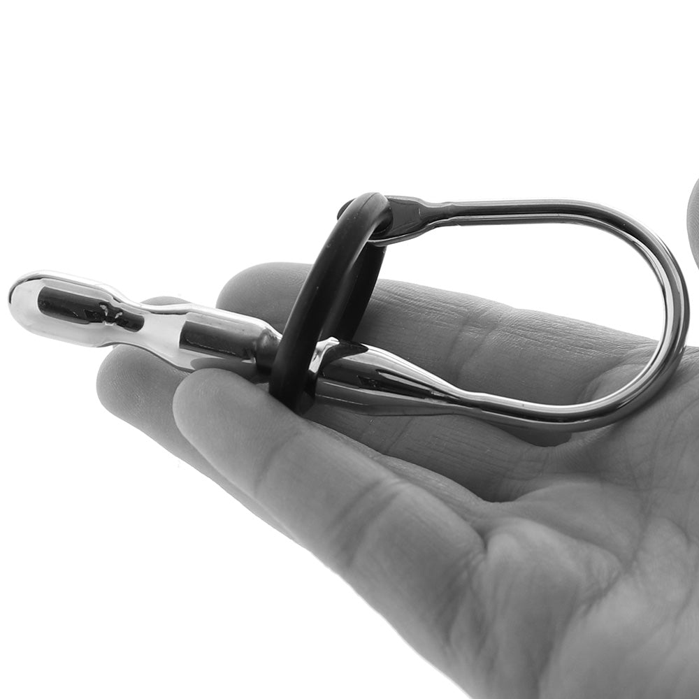 Ouch! 10mm Polished Steel Urethral Sounding Plug with Dual Silicone Rings | Premium Internal Sensation