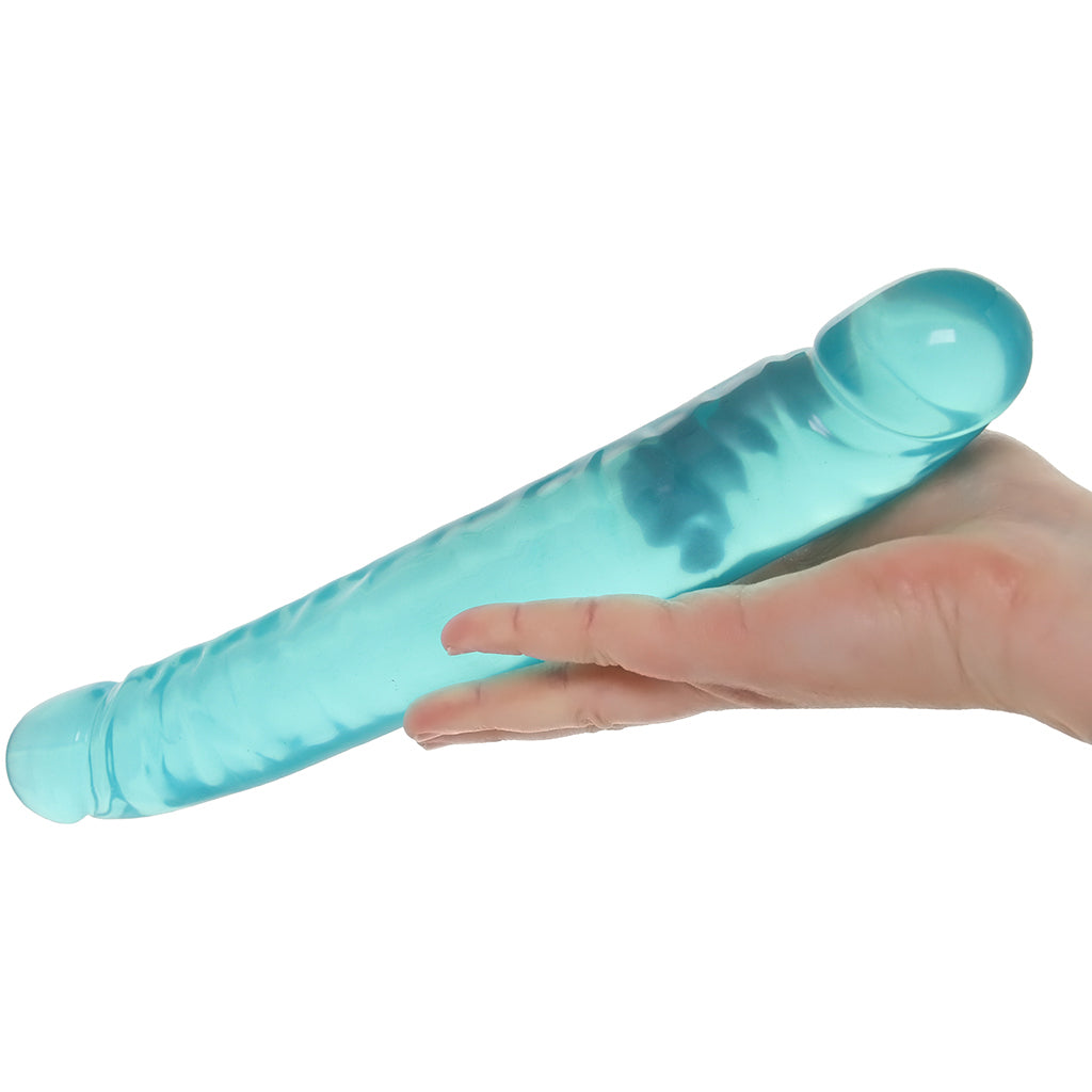 Crystal Jellies 12 Inch Double Dildo in Teal